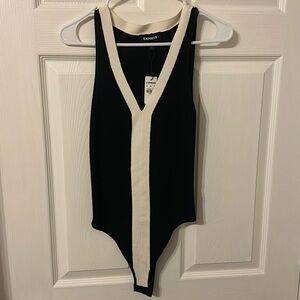 Express black and white sweater bodysuit- new with tags!